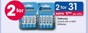 Safeway 4 Pack AA Or AAA Battries-For 2 Per Offer