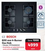 Bosch 600mm 4-Burner Gas Hob