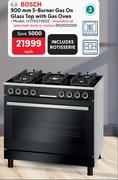 Bosch 900mm 5-Burner Gas On Glass Top With Gas Oven
