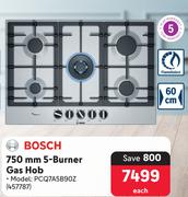 Bosch 750mm 5-Burner Gas Hob