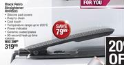 Russell Hobbs Black Retro Straightener RHRS03