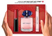 Armani My Way Gift Set 90ml EDP + 10ml Travel Spray + Lip Power Lipstick (Shade 104)