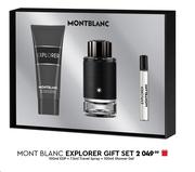 Mont Blanc Explorer Gift Set 100ml EDP + 7.5ml Travel Spray + 100ml Shower Gel