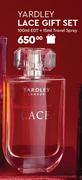 Yardley Lace Gift Set 100ml EDT + 15ml Travel Spray