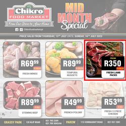 Chikro Food Market Grassy Park : Mid Month Specials (13 July - 16 July 2023), page 1