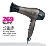 Carmen Ionic 2200W Britney Spears Hair Dryer 5167