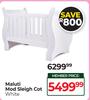 Maluti Mod Sleigh Cot (White)