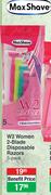 Max Shave W2 Women 2-Blade Disposable Razors-5 Pack