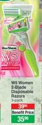 Max Shave W5 Women 2-Blade Disposable Razors-3 Pack