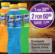 Energade Concentrated Sports Drink Assorted-For 2 x 750ml