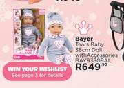 Bayer Tears Baby 38cm Doll With Accessories BAY93809AL