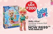 Baby Alive Sunshine Snacks Doll HB-F1680