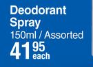 Nivea Deodorant Spray Assorted-150ml Each