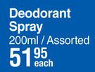 Nivea Deodorant Spray Assorted-200ml Each