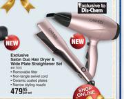 Carmen Exclusive Salon Duo Hair Dryer & Wide Plate Straightener Set-Per Set
