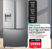 Hisense 563Ltr French Door Frost Free Fridge With Water & Ice Dispenser