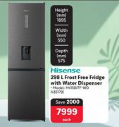 Hisense 298Ltr Frost Free Fridge With Water Dispenser