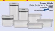 Clicks Plastic Containers or Canisters-Each