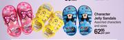 Character Jelly Sandals Assorted Characters & Sizes-Per Pair