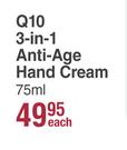 Nivea Q10 3 In 1 Anti Age Hand Cream-75ml Each