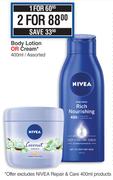 Nivea Body Lotion Or Cream Assorted-For 1 x 400ml 