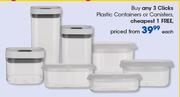 Clicks Plastic Containers or Canisters-Each