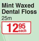 Dentalmate Mint Waxed Dental Floss-25m Each
