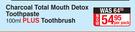White Glo Charcoal Total Mouth Detox Toothpaste 100ml Plus Toothpaste-Per Pack