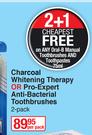 OralB Charcoal Whitening Therapy Or Pro-Expert Anti-Bacterial Toothbrushes (2Pack)-PerPack