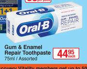 OralB Gum & Enamel Repair Toothpaste Assorted-75ml Each