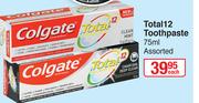 Colgate Total 12 Toothpaste Assorted-75ml Each
