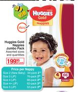 Huggies Gold Nappies Jumbo Pack Assorted Sizes & Quantities-Per Pack