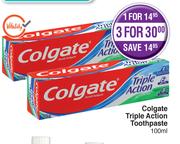 Colgate Triple Action Toothpaste-For 3 x 100ml