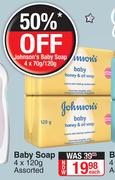 Johnson's Baby Soap Assorted-4 x 120g Each