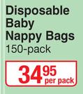 Baby Things Disposable Baby Nappy Bags (150 Pack)-Per Pack