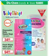 Baby Things Disposable Baby Nappy Bags (150 Pack)-Per Pack