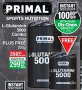 Primal L-Glutamine 5000 Combo 500g Plus Free 200g-Per Pack