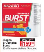 Biogen B-Complex Burst 30 Effervescent Tablets Assorted