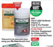 NRF Vita-C 2000 Buffered Vitamin C Cold & Flu Powder 150g Effervescent Powder-Per Pack