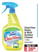 Mr Sheen Clear View Glass & Multi Surface Cleaner Assorted-1L