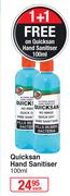 Quicksan Hand Sanitiser-100ml Each