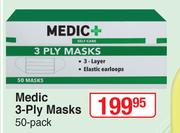 Medic 3 Ply Masks 50 Pack