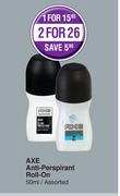 Axe Anti Perspirant Roll On Assorted-50ml