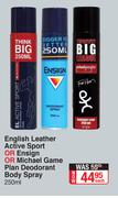 English Leather Active Sport Or Ensign Or Michael Game Plan Deodorant Body Spray-250ml Each