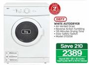 Defy White Autodryer DTD258