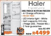 Haier 340Ltr Fridge Bottom Freezer