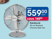 Kambrook 30cm Brushed Chrome Desk Fan-Each