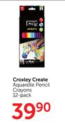 Croxley Create Aquarelle Pencil Crayons 12 Pack