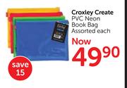 Croxley Create PVC Neon Book Bag Assorted-Each