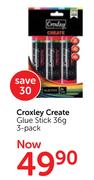 Croxley Create Glue Stick 3 Pack-36g